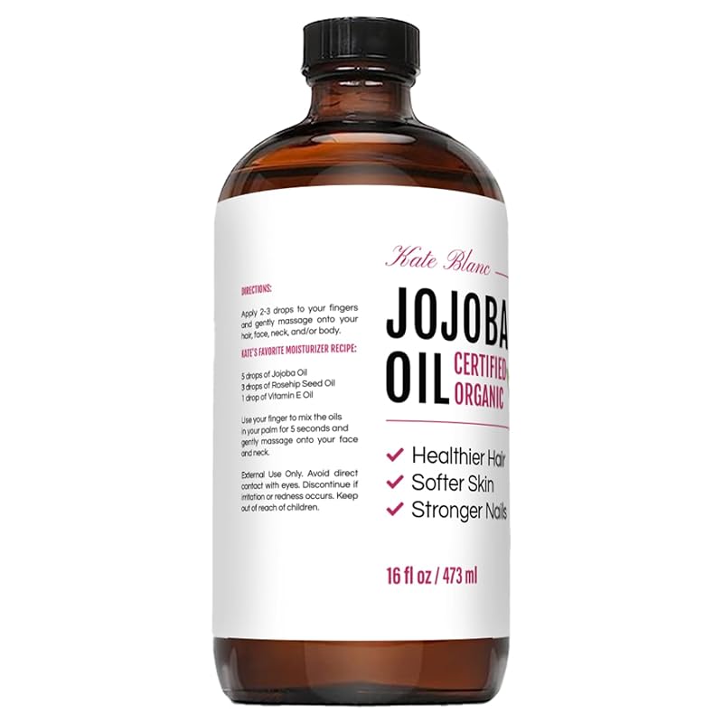Organic Jojoba Oil for Hair, Skin & Face - 16 Fl Oz with Pump (Variation: 16 Fl Oz, Pack of 1)