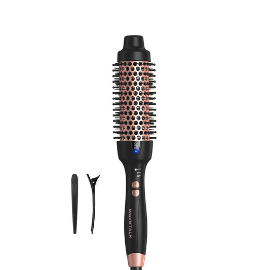 Wavytalk Updated Version Thermal Brush for Blowout Look, Blowout Express 1.5 Inch Ionic Thermal Round Brush Makes Hair Smoother Get Natural Curls, Dual Voltage, Easy to Use