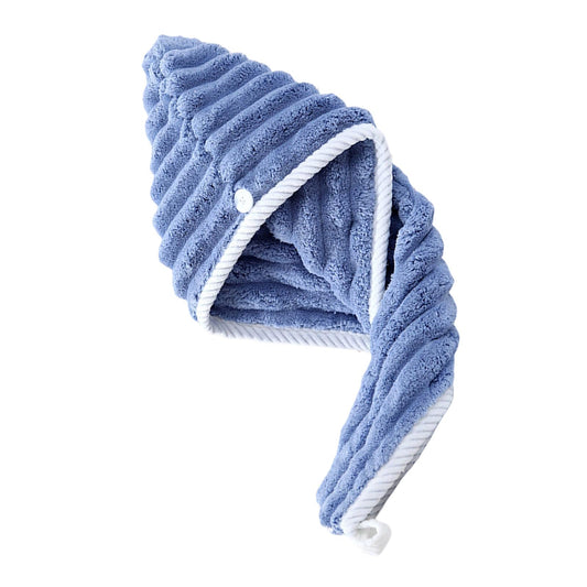 CAUNLA Super Absorbent Hair Towel Wrap for Wet Hair Quick Dry Microfiber Hair Towel with Button Shower Caps Bath Accessories