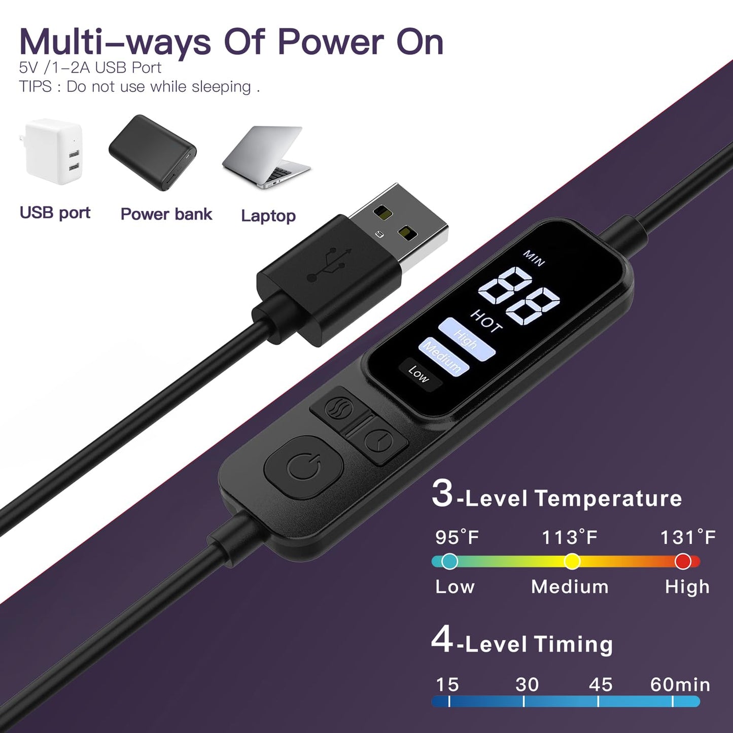 Packve Heated Eye Mask for Dry Eyes with Temperature & Timer Remote, Eye Warm Compress Mask to Unclog Glands Eye Heating Pad for Women Men Relieve Blepharitis, Chalazion, MGD, Stye Syndrome; Purple