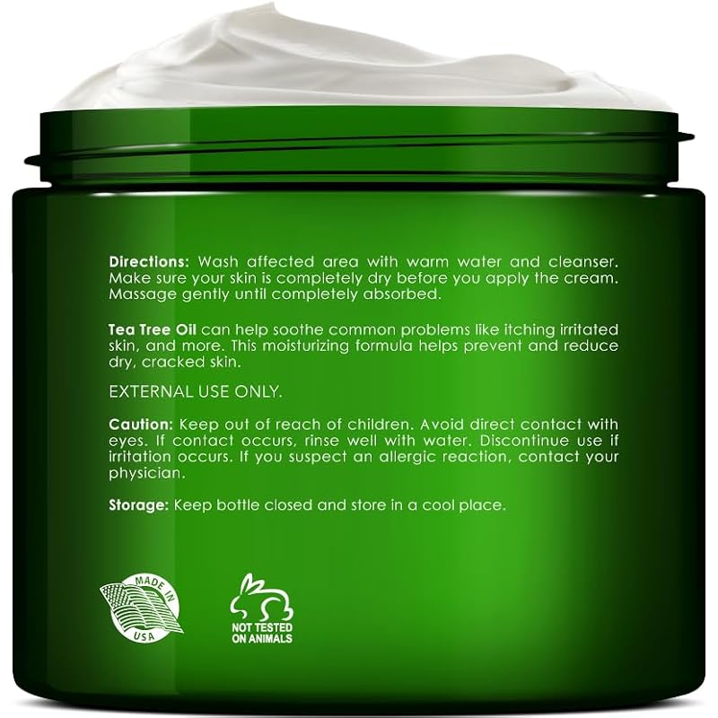 Tea Tree Foot Cream & Body Moisturizer Set for Dry Cracked Skin