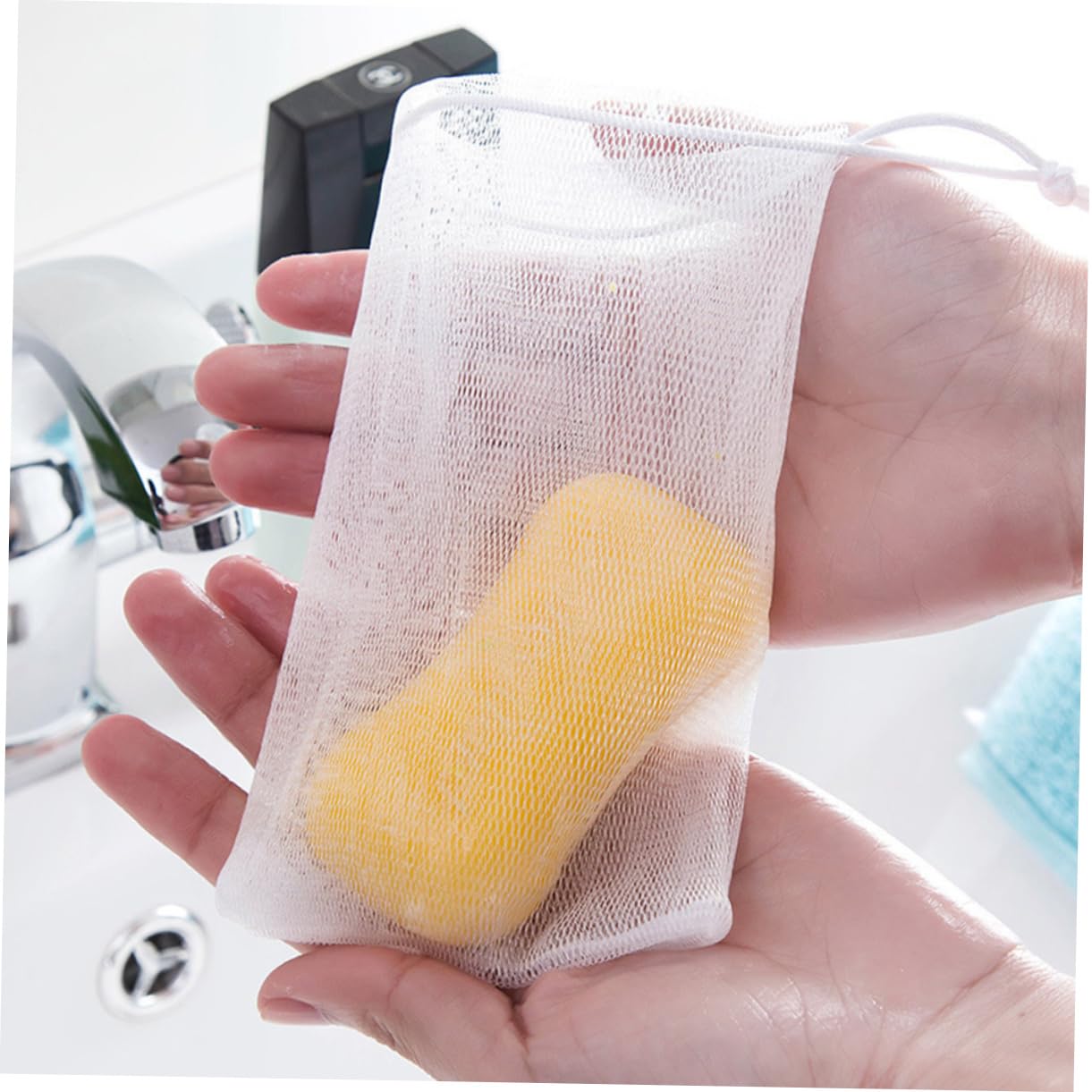 Ipetboom 10pcs Foaming Mesh Soap Pouch Net Lathering Net Face Wash Safe and Comfortable Touch
