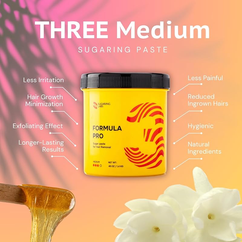 Sugaring Paste Formula Pro Medium for All Hair Types – Brazilian Bikini, Legs, Arms Kit 49 oz