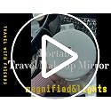 7 Inch Rechargeable Folding Double Sided Makeup Mirror with Lights - Cyan
