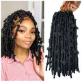 Butterfly Locs Crochet Hair 12 Inch 1B Black - 6 Packs Short Bob Style with Beads (Variation: 1B# / 12 Inch)