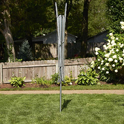 Outdoor Umbrella Drying Rack with 30 Vinyl Lines - Aluminum, 84x72x72 Inches, Silver, Variation of THIS listing