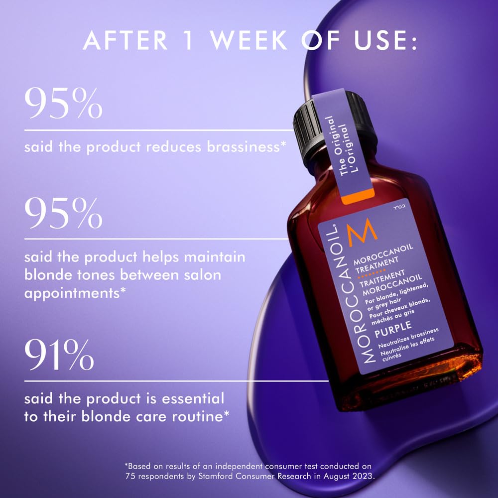 Moroccanoil Treatment Purple Hair Oil for Blonde Hair, 0.85 Fl. Oz.