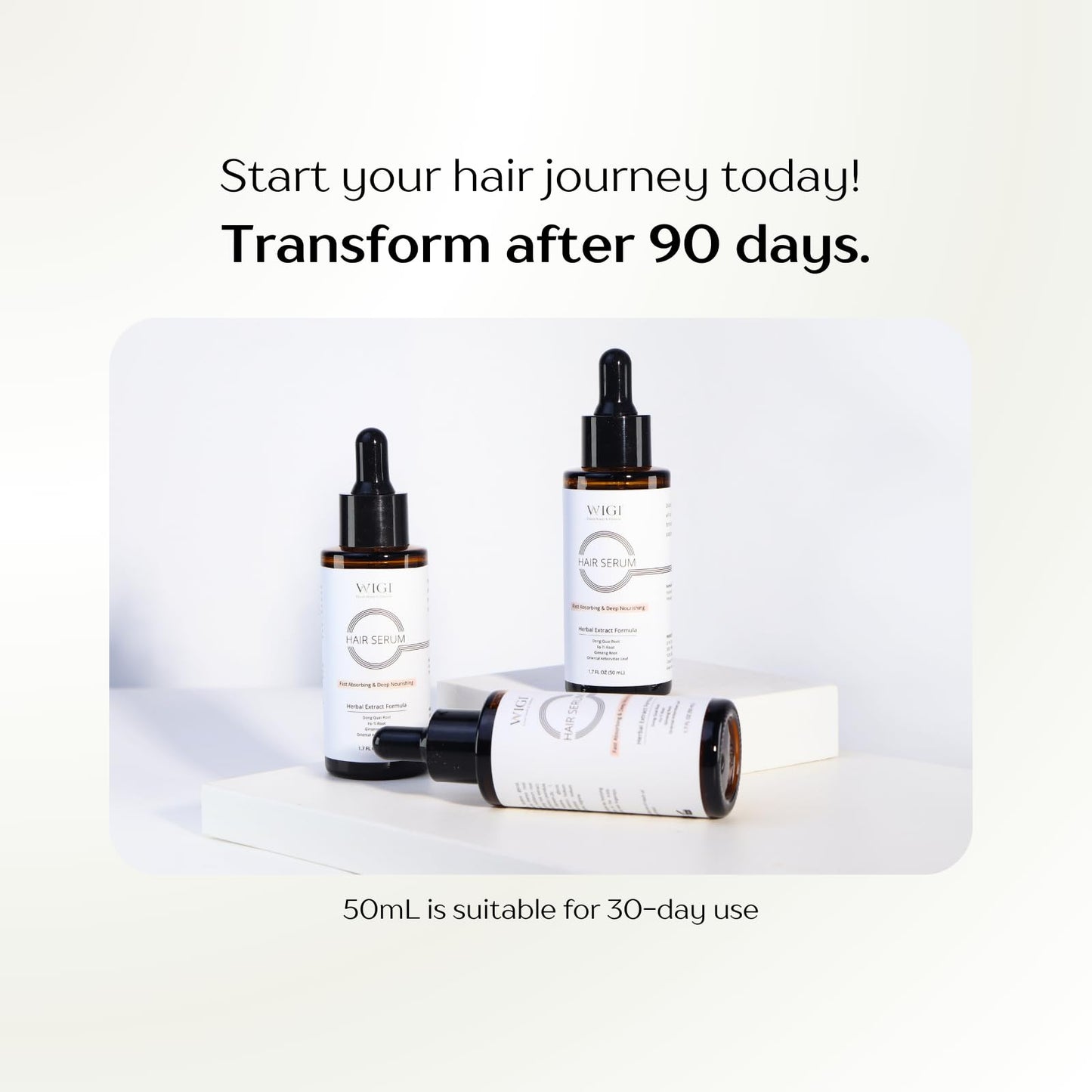 WIGI Hair Serum - Fast Absorbing, Water Based, Herbal Infused, Lightweight & Non Greasy Formula for Thicker, Fuller Hair - Scalp & Hair Scalp Serum for Frizzy, Damaged Hair