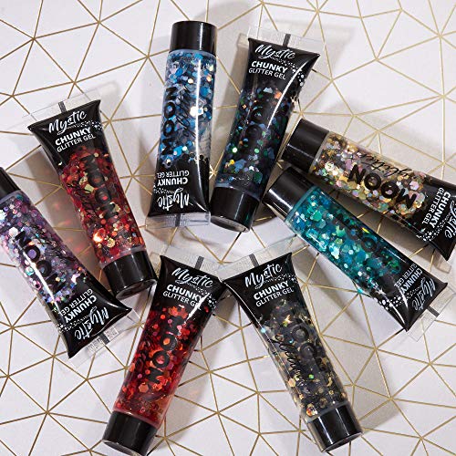 Mystic Chunky Glitter Gel by Moon Glitter - 0.40fl oz - Set of 8 - Glitter Face Paint