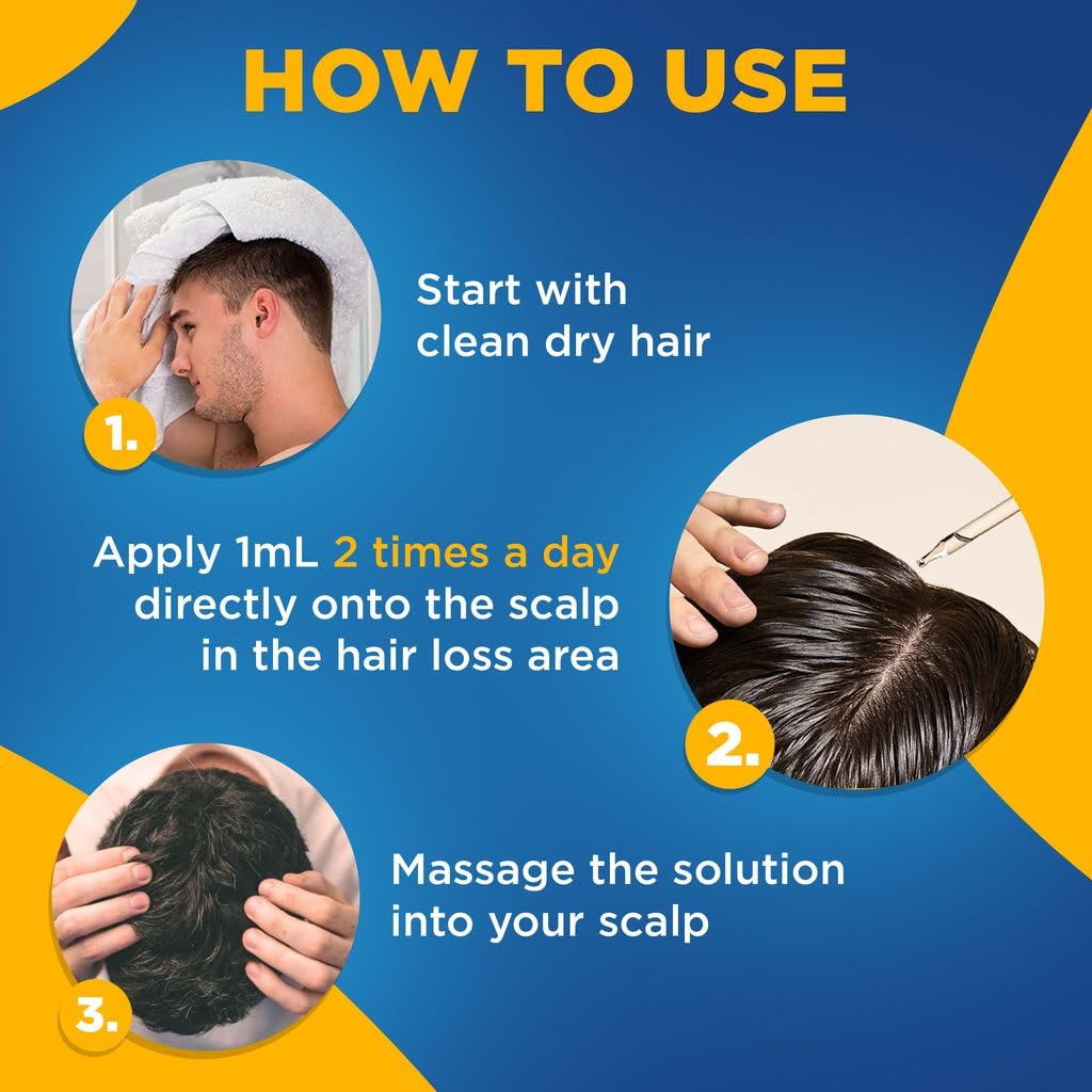 Minoxidil Liquid Extra Strength Hair Regrowth Treatment for Men, 5% Topical Solution, 6 Months Supply - Dropper Applicator and Bonus Free Instructional Guide Included