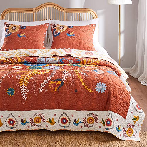 Greenland Home Barefoot Bungalow Topanga Quilt Set King Multicolor - Oversized Microfiber Cotton Bedspread