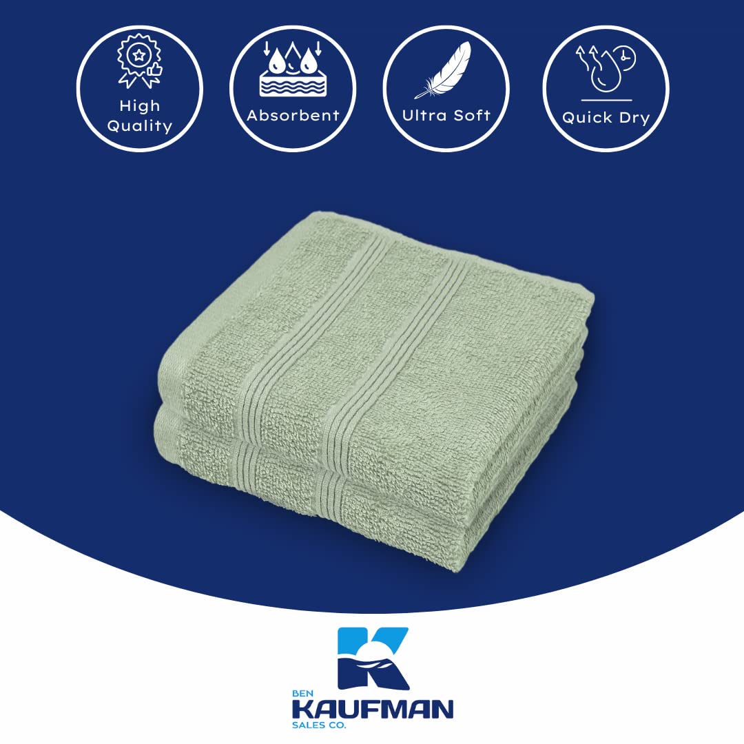 Kaufman - Premium Washcloth Set of 12 (13x13 Inches) 100% Cotton Ring Spun, Highly Absorbent, Durable and Ultra Soft Feel Wash Cloths Essential for Bathroom, Spa, Gym, and Face Towel (12PK)