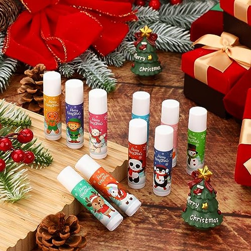 Dunzy 100 Pack Employee Appreciation Gifts Lip Balm Bulk Thank You Gifts for Women Employee Appreciation Gift for Women Men Coworkers Staff Teacher Nurse Adult Bridal Wedding Favors(Santa)