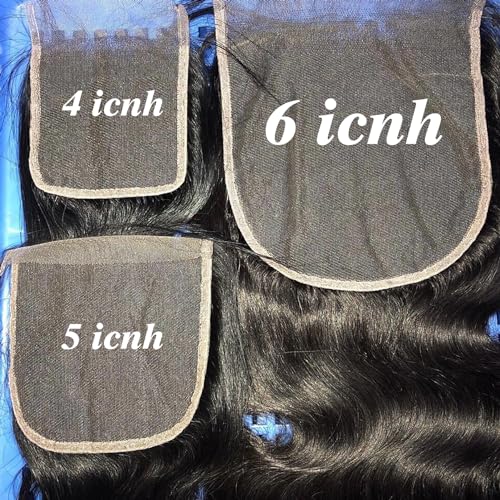 KAFEIER Natural Black 6x6 HD Lace Closure 12 Inch Brazilian Human Hair Straight Wave