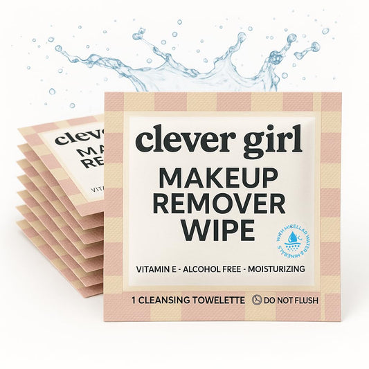 Individually Wrapped Makeup Remover Wipes with Micellar Water, Green Tea Extract, Aloe & Vitamin E - Travel Sized Individual Micellar Cleansing Wipes Unscented (30 Pack)