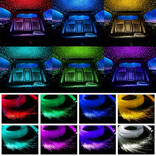 Star Ceiling Fiber Optic Light Kit 16W 500pcs 6.5ft Remote Control for Car & Home