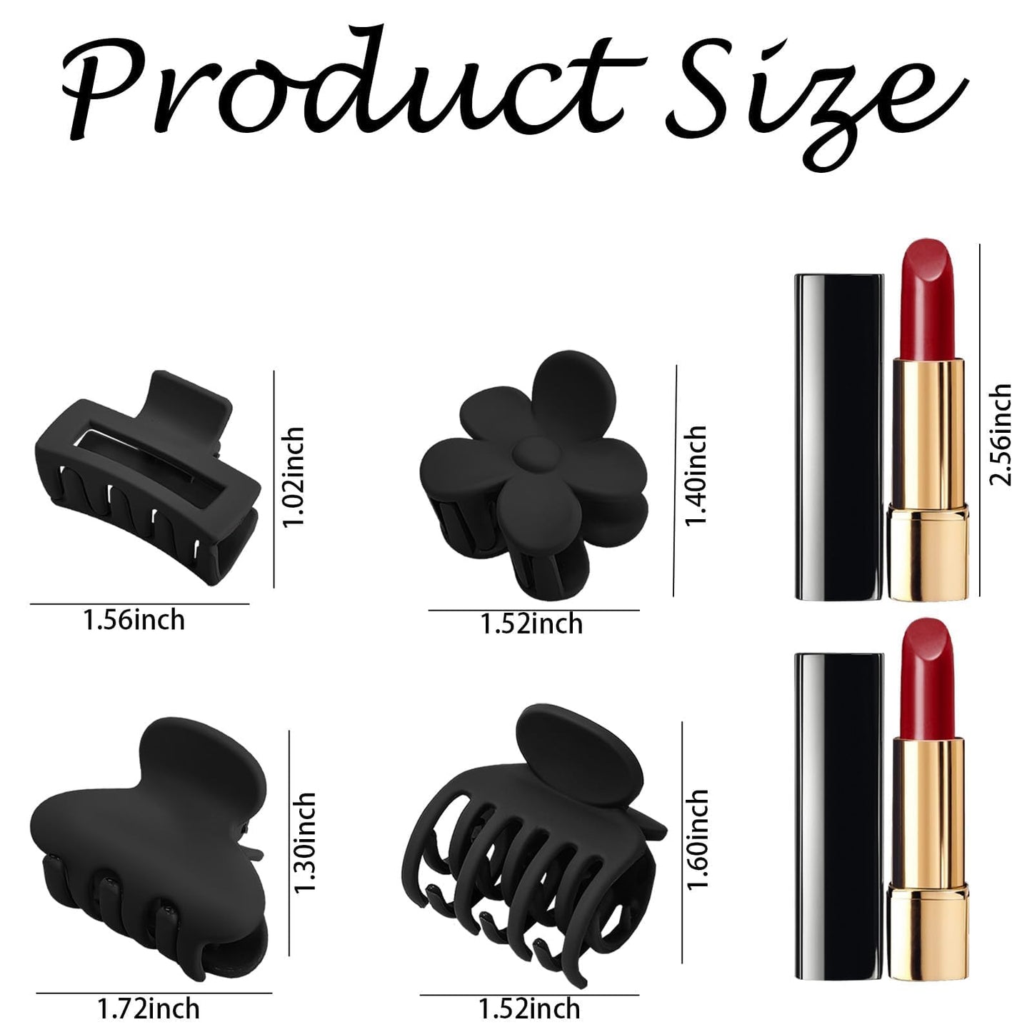 Small Claw Clips for Thin/Medium Thick Hair,12Pcs 1.5 Inch Mini Matte Tiny Jaw Clips for Women Girls 4 Style Nonslip