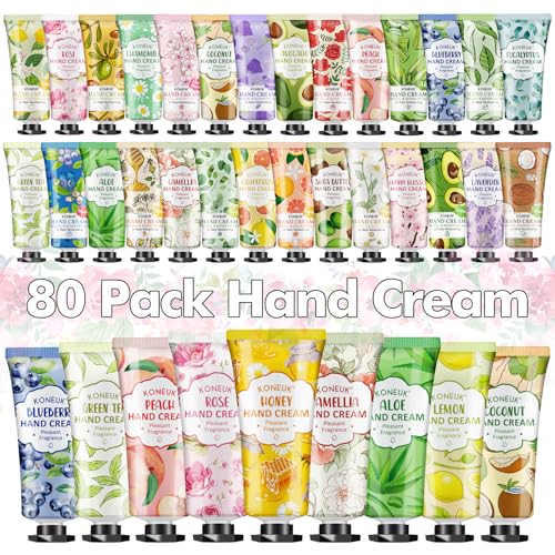 C-80 Pack Hand Cream Set for Dry Cracked Hands - 16 Fragrances Travel Size