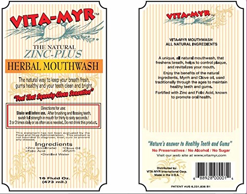 VITA-MYR Zinc Plus Toothpaste & Natural Mouthwash Pack - Vegan & Gluten-Free