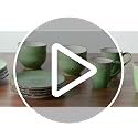16-Piece Dinnerware Set - Green Stoneware for Kitchen & Dining