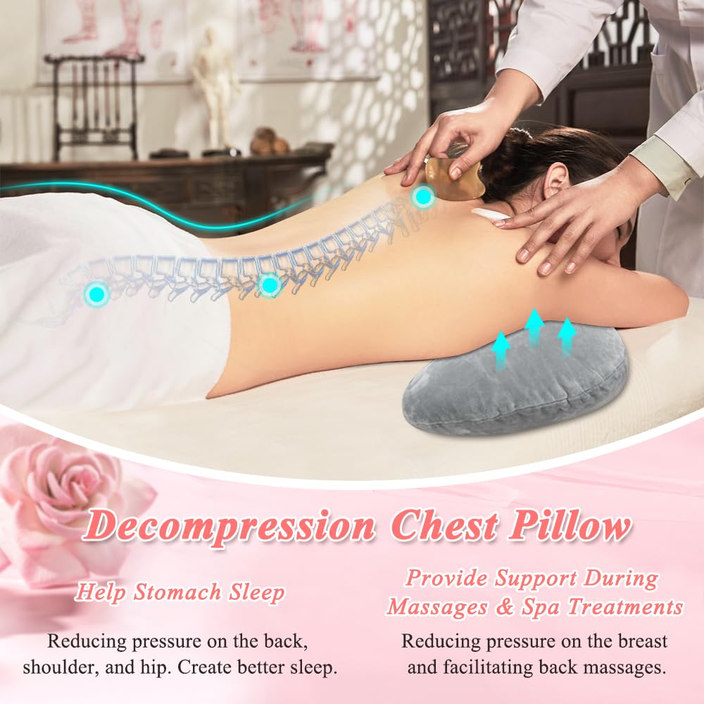 KAAMOS Breast Pillow for Massage Table Massage Breast Bolster Pillow for Sleeping Massage Wedge Bolster Stomach Sleepers Chest Pillow Breast Support Pillow Feminine Massage Pad for Spa Salon