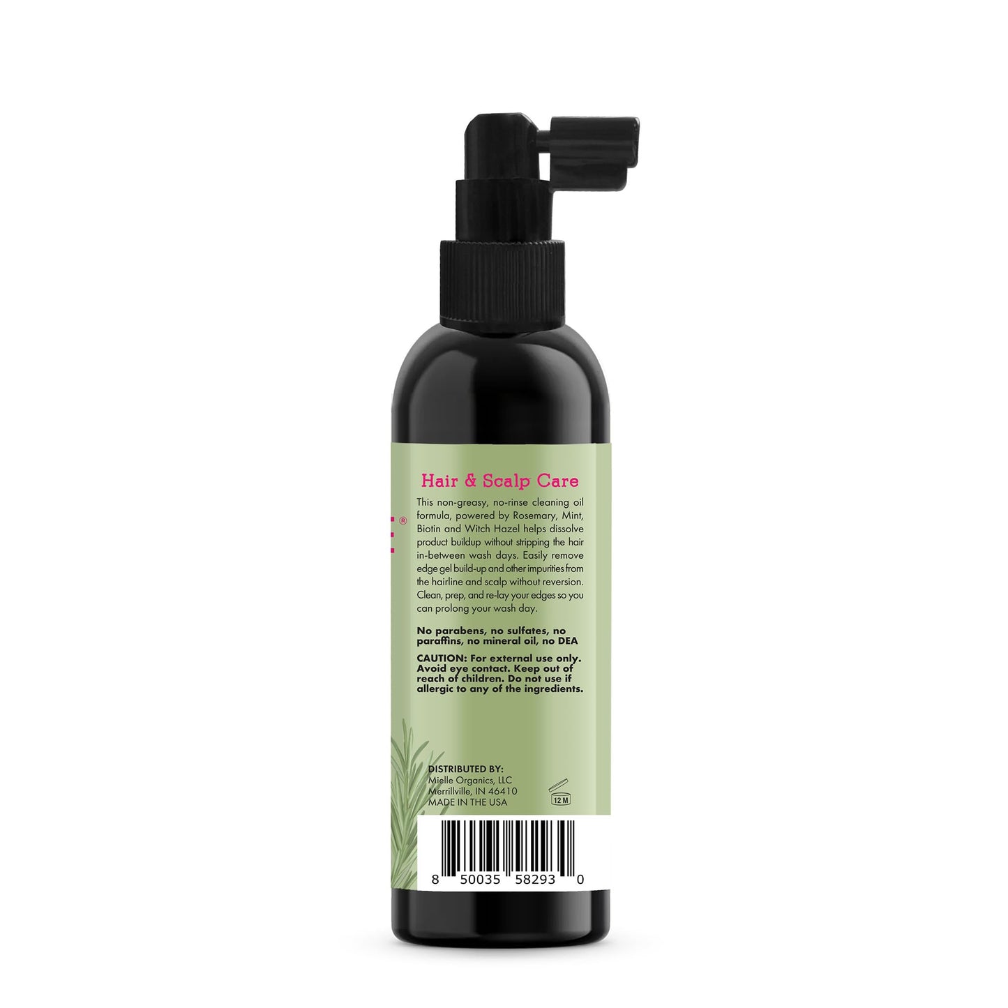 Mielle Organics Rosemary & Mint Scalp & Edge Cleansing Hair Oil - No-Rinse Scalp Cleanser for Product Build Up - Prolongs Hairstyles Between Wash Days & Encourages Longer, Healthier Hair (4 Oz)