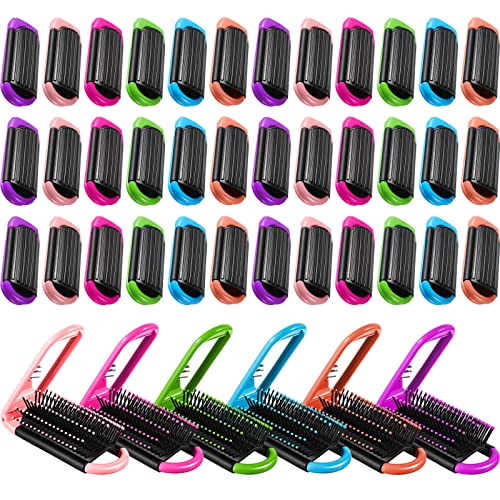 Travel Hair Brush with Mirror, Foldable Portable Hair Comb for Men Women