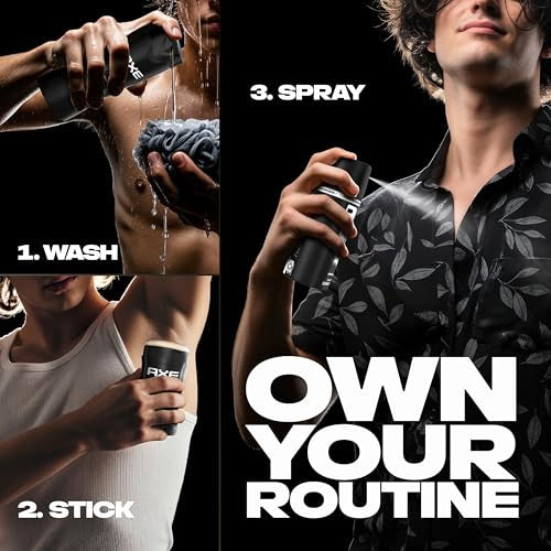 AXE Black Body Spray 4 Pack, 2.9 oz Each - 48 Hour Fresh Scent, Targeted Spray Technology