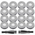 16 Pack Skull Shaver Replacement Heads for Pitbull Gold & Silver PRO - Premium Quality
