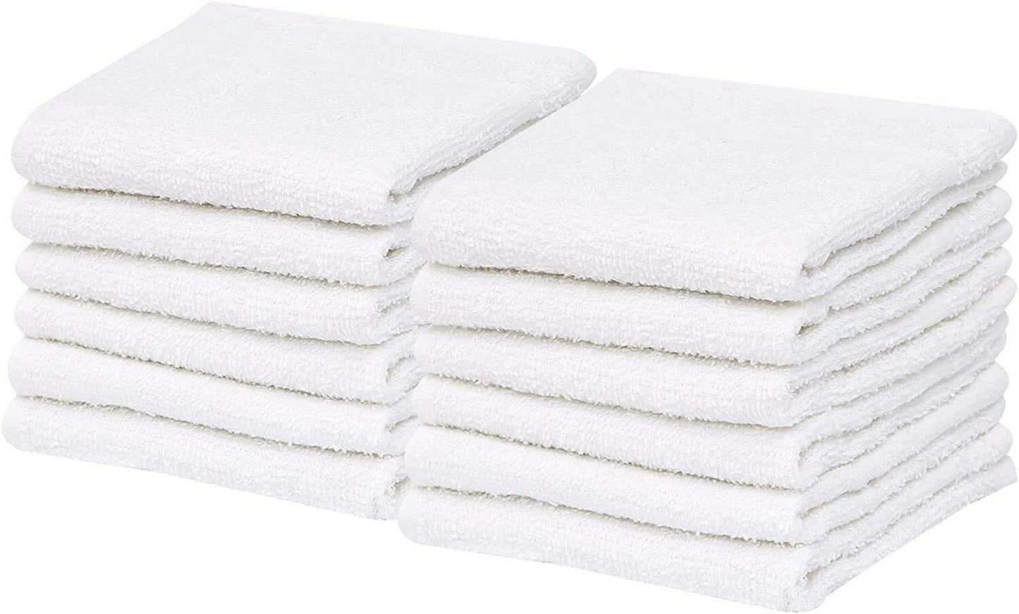 GOLD TEXTILES 120 Pack Economy White Washcloths Set (12x12 inches) - Cotton Blend Commercial Grade Cleaning Rags, Quick Drying & Soft Face Cloths, Fingertip Towels for Bathroom, Spa, Gym, and Kitchen