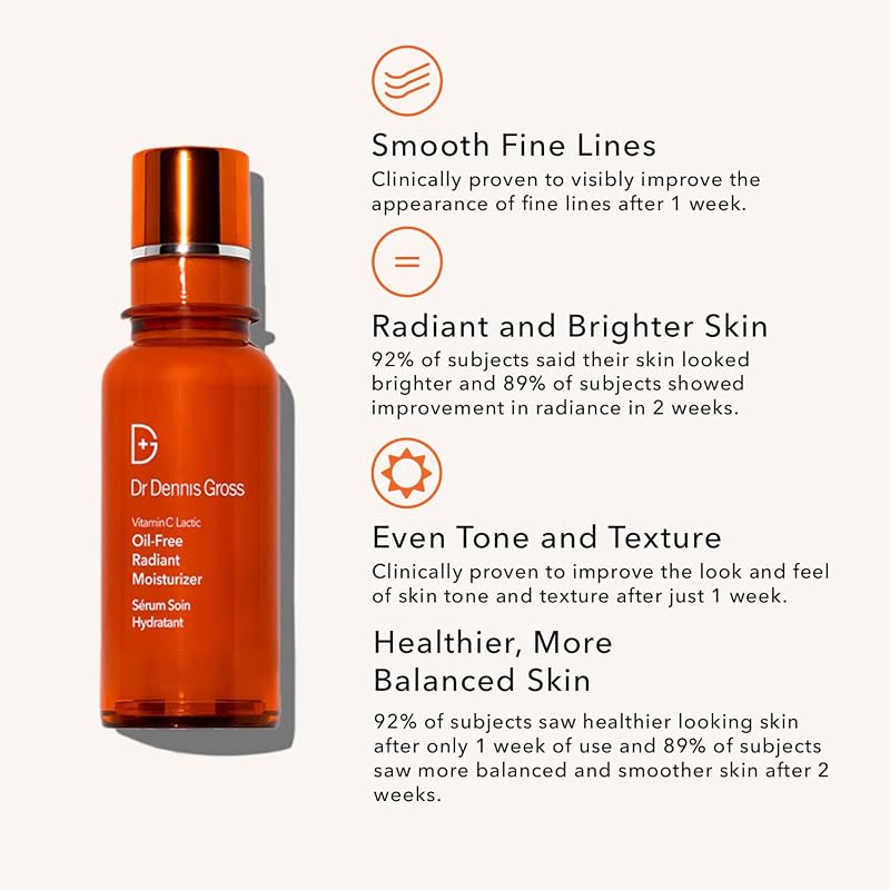 Vit C + Lactic Oil-Free Radiant Moisturizer 1.7 oz (Pack of 1) by Dr Dennis Gross