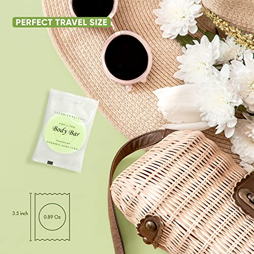 Travel Size Hotel Body Bar Soap 100 Count 1 oz Bars Guest Amenities for Vacation Rentals and Short Term Rentals Paraben Free Lemon & Chamomile Scent Infused with Aloe and Olive Oil by Desert Breeze