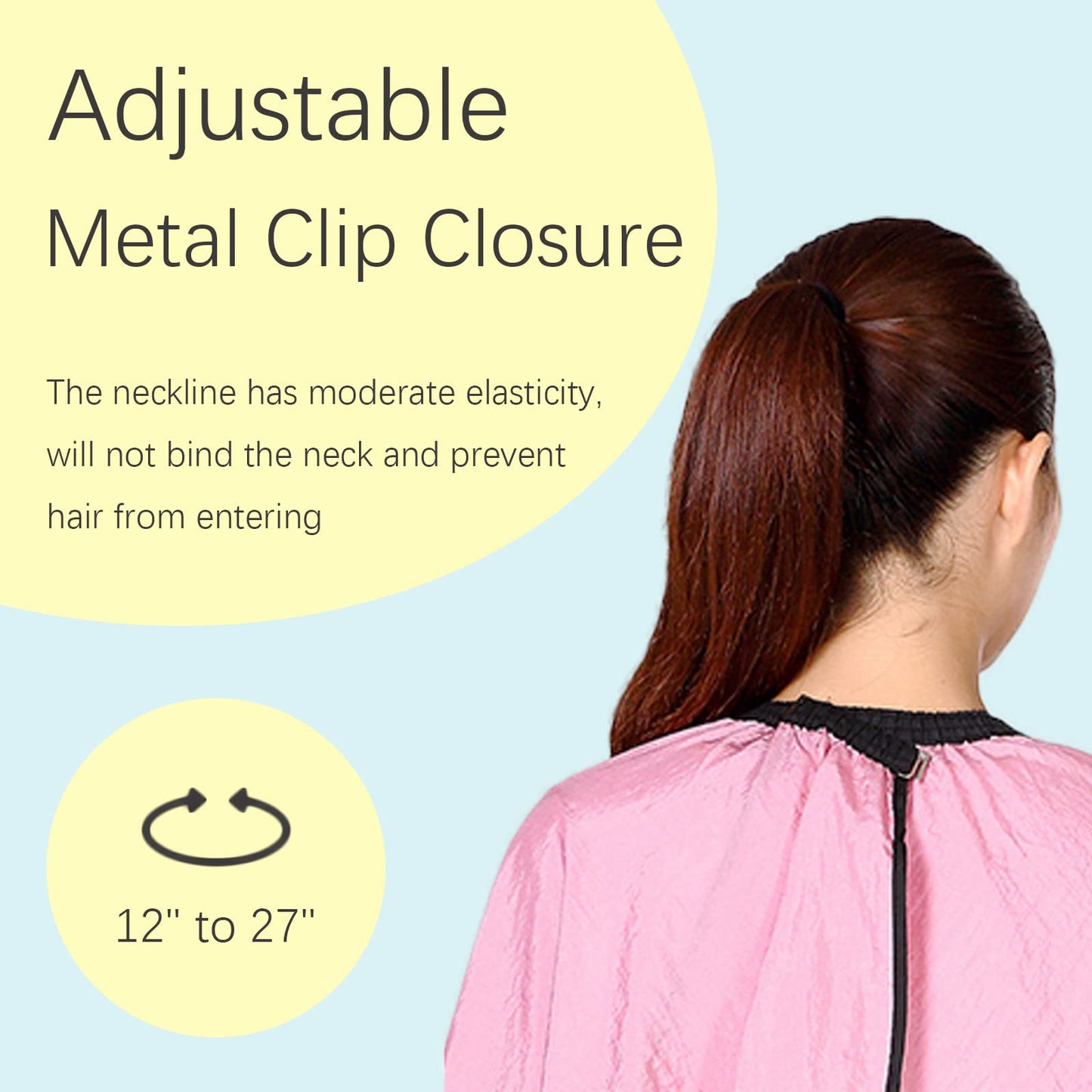 Iusmnur Barber Cape, Professional Hair Salon Cape with Adjustable Metal Clip, Shampoo Hair Cutting Cape for Barbers and Stylists - 55 x 63 inches (Pink)