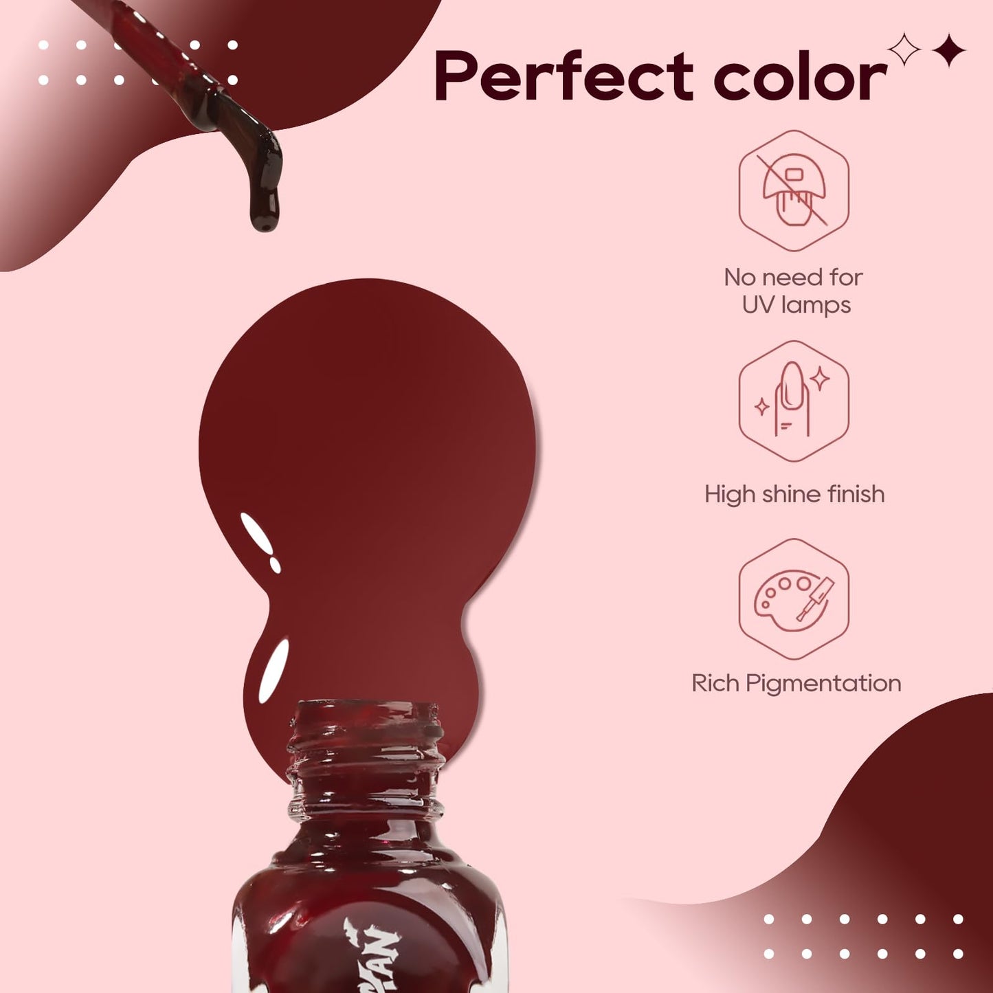 NEEXUAAN Red Jelly Nail Polish, Cherry Red Quick Dry Nail Polish, No UV Lamp Needed, Streak Free Fingernail Polish for Salon Manicure and Nail Art DIY at Home, 0.35 fl oz