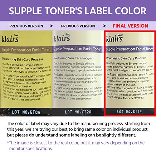 DearKlairs Supple Preparation Facial Toner 6.08 Fl Oz - Hydrating, pH-Balancing, Vegan