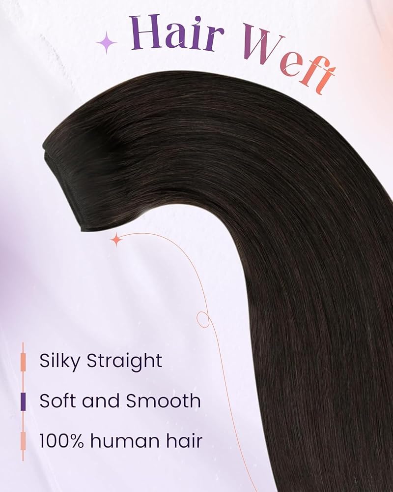 Dark Brown 12 Inch 80g Sew-in Hair Extensions Real Remy Human Hair - Variation 2 HW