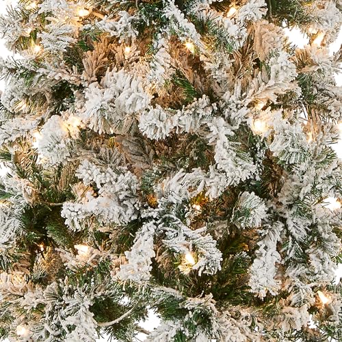 6ft Pre-Lit Flocked Artificial Christmas Tree - Slim Acacia Holiday Decor - Variation of THIS listing: 5ft 11in