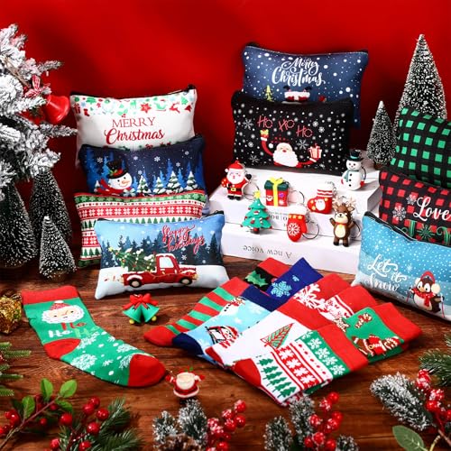 Christmas Gift Set with Makeup Bags, Keychains & Socks - Holiday Decor & Accessories - Christmas Style