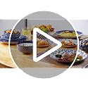 Cobalt Blue 12-Piece Dinnerware Set for 4 - Plates & Bowls, Microwave & Dishwasher Safe