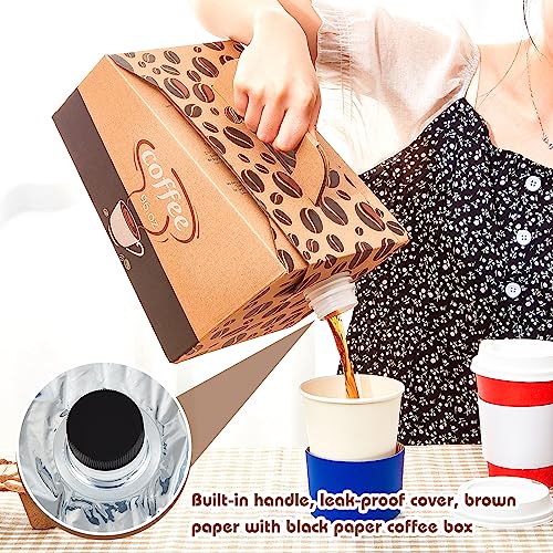 30 Pack 96oz Coffee To Go Dispenser Box with Handle & Leak-Proof Lid