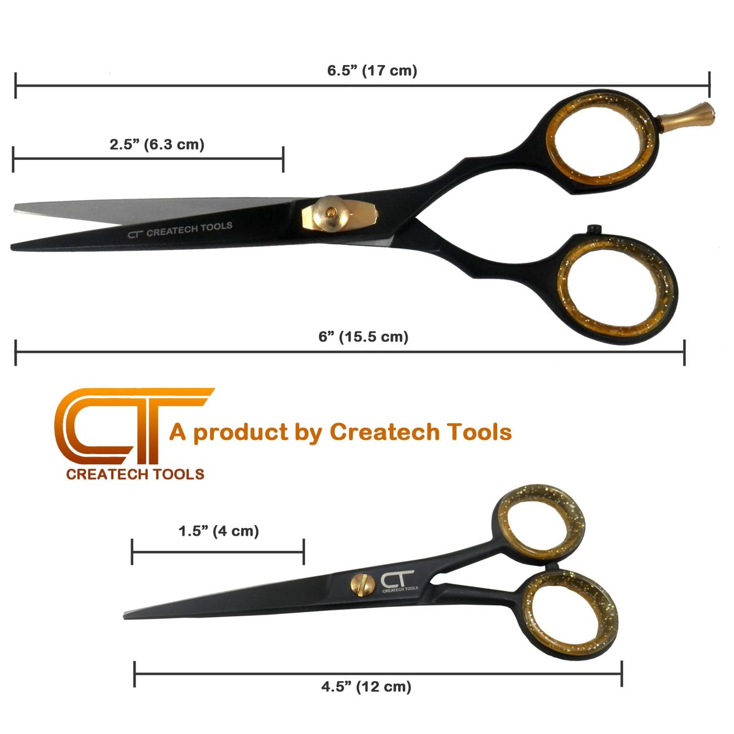 Hair Scissors Set – Large and Small Hair Cutting, Hairdressing and Trimming Black Scissors, Family Care Pack