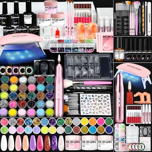 Morovan Acrylic Nail Kit with Everything: Beginners Professional Nail Kit Set for Starter Acrylic Nail with Drill Nail Christmas