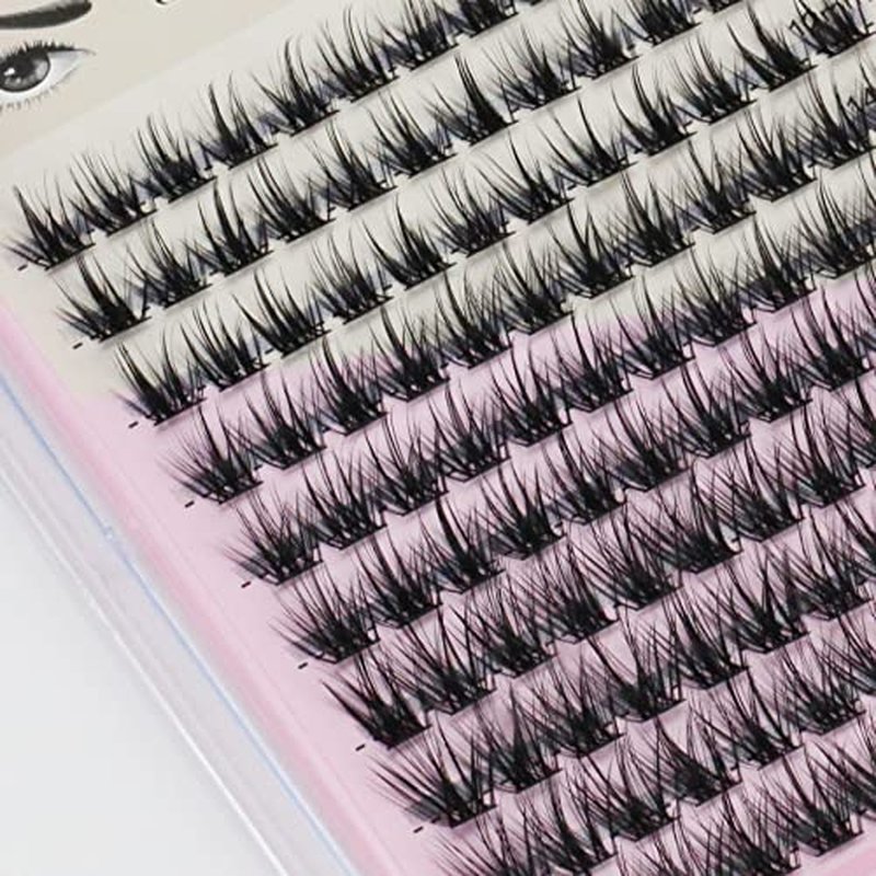 DIY 120Pcs Cluster Lashes C Curl Natural Look Mixed Size False Eyelashes Volume Eyelash Extension Dramatic Eyelash Makeup Tools (12/14/16mm)