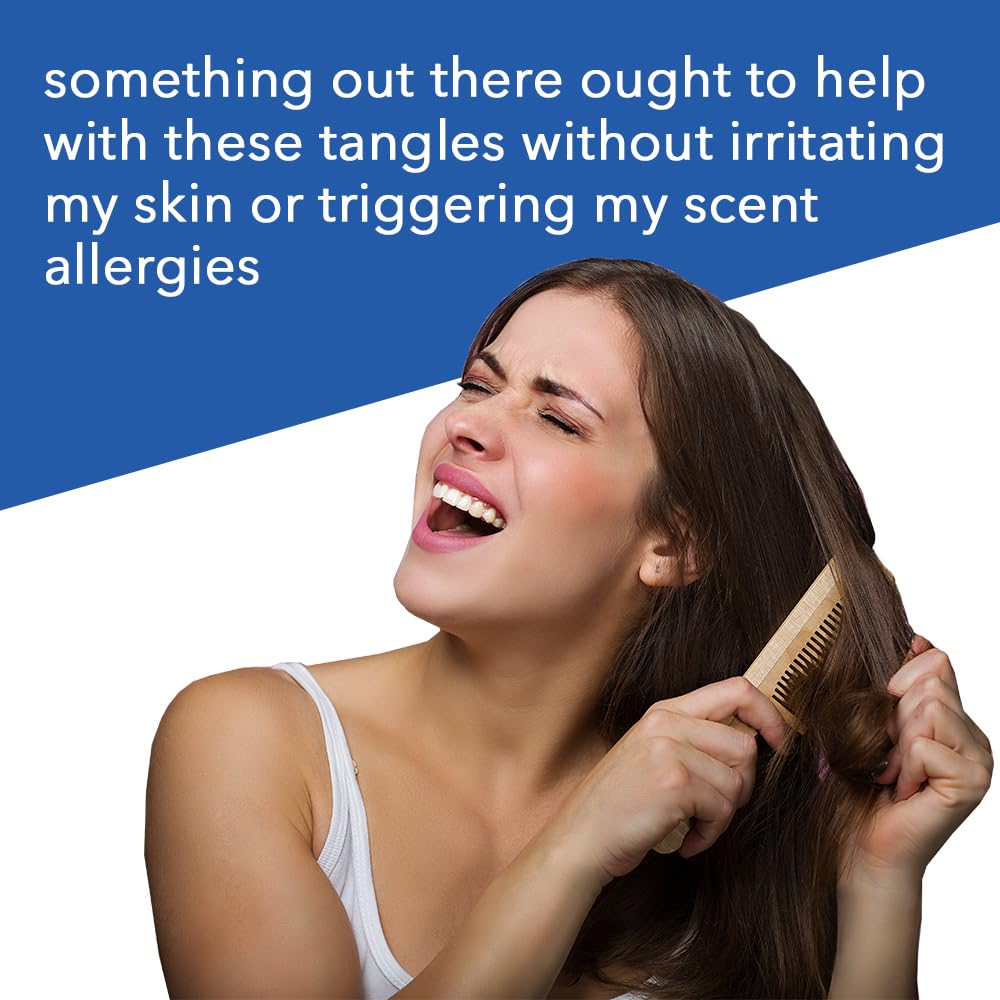 FRAGFRE Detangler plus Styling Hair Spray 8 oz - Heat Protectant and Blowout Spray - Leave in Conditioner for Sensitive Skin - Fragrance Free Hypoallergenic Unscented - Anti Frizz Vegan Cruelty Free