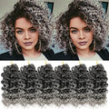 Nanciciar 8 Inch T/Grey Curl Crochet Hair 6 Packs Short Water Wave Braids