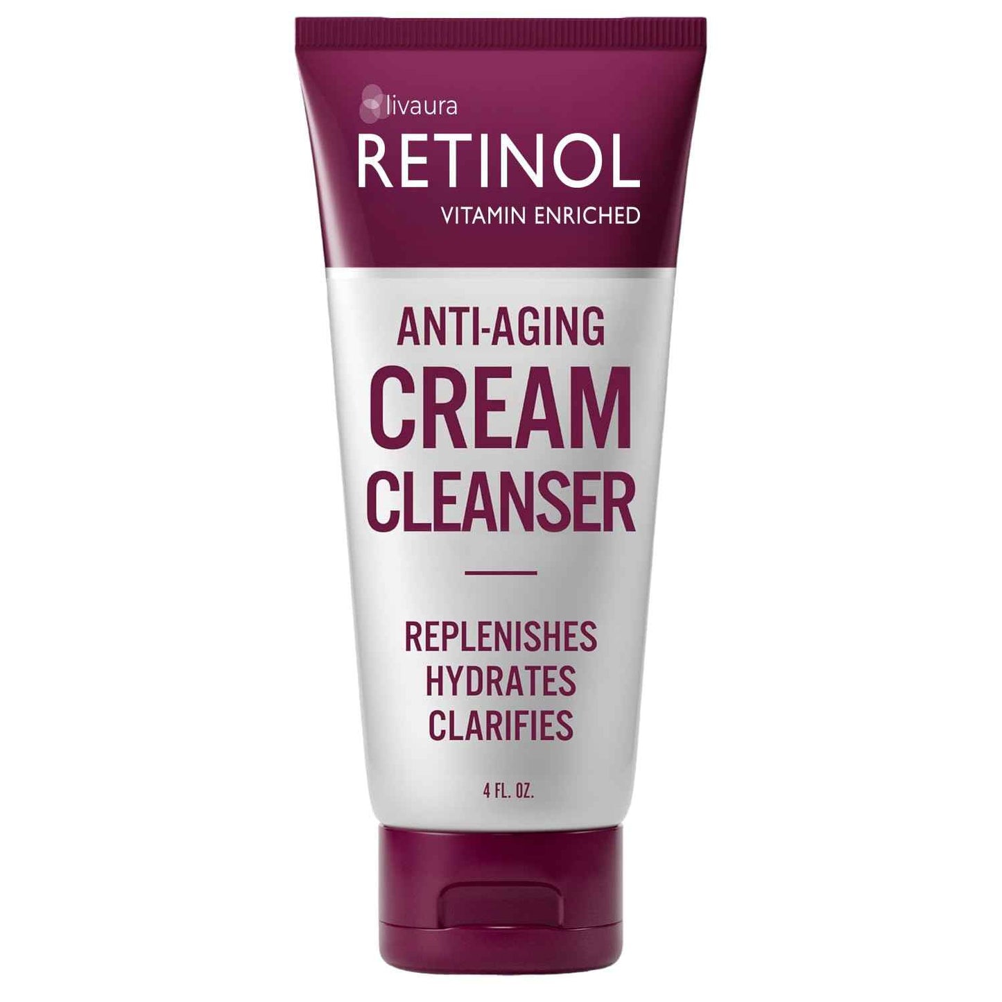 LIVAURA Retinol Anti-Aging Cream Cleanser – Daily Deep Cleansing Facial Wash Exfoliates to Improve Skin’s Texture & Moisturizes for Cleaner, Softer Face – Renewing Vitamin A Minimizes Fine Lines