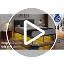 Twin Bed Frame with Headboard, Smart LED & Charging Station - OLEVS