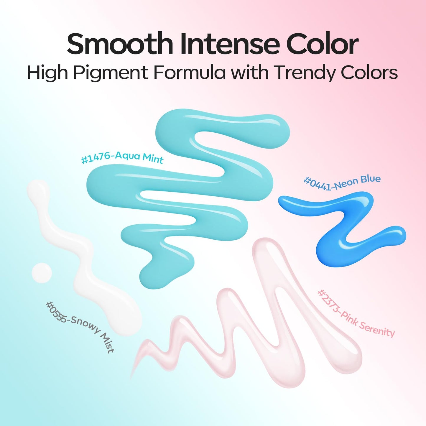 modelones Gel Nail Polish Kit White French Jelly Pink Pastel Blue Ocean Gel Polish Set with 10 Pcs Nails Sponge for Ombre & Stickers, 4 Colors Gel Mini Salon Home DIY Trend Manicure Gift for Women