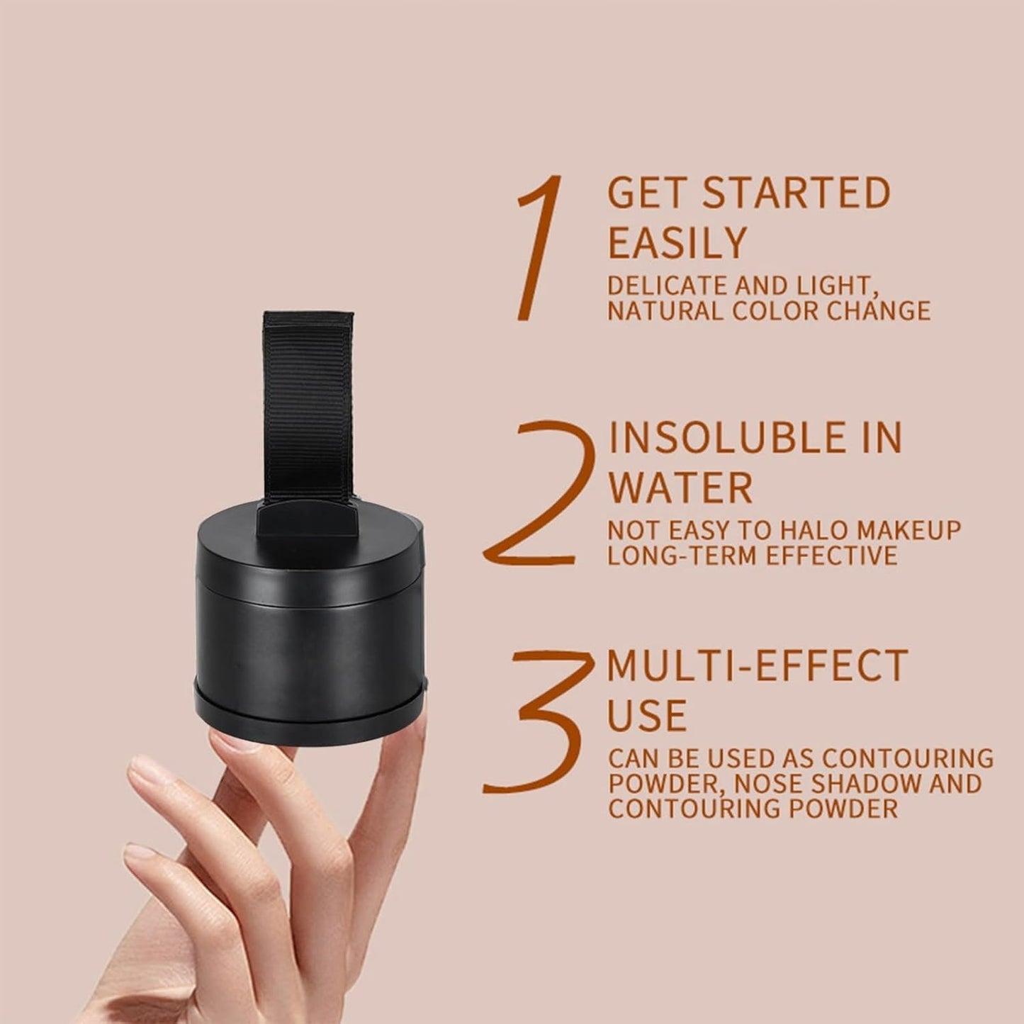 Covrix Instant Hair Powder,Covrix Hairline Powder,Hairline Concealer Powders,Gray Hairs Coverage Touch up for Women & Men, Hairline Root Touch Up Hair Color (3pc Black)