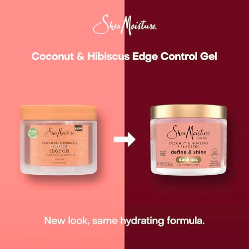 SheaMoisture Define&Shine Edge Gel + Flaxseed Coconut&Hibiscus Holds and Controls Edges All Day Infused With Glycerin,Coconut Oil and an Invigorating Sweet Scent Paraben-Free Hair 3.5 OZ,(Pack of 2)